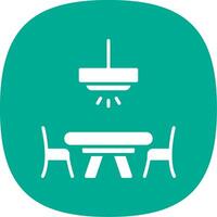 Dinner Table Glyph Curve Icon Design vector