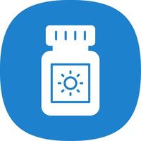 Sun Block Glyph Curve Icon Design vector