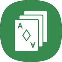 Poker Cards Glyph Curve Icon Design vector