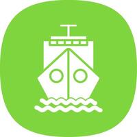Ship Glyph Curve Icon Design vector