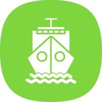 Ship Glyph Curve Icon Design vector