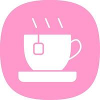 Tea Glyph Curve Icon Design vector