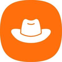 vaquero sombrero glifo curva icono diseño vector