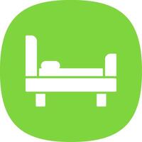 Bed Glyph Curve Icon Design vector