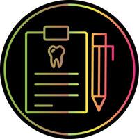 Dental Report Line Gradient Due Color Icon Design vector