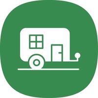 Caravan Glyph Curve Icon Design vector
