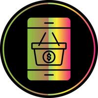 Mobile Shopping Glyph Due Color Icon Design vector