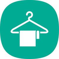 Clothes Hanger Glyph Curve Icon Design vector