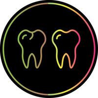 Teeths Line Gradient Due Color Icon Design vector