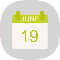 June Flat Curve Icon Design vector