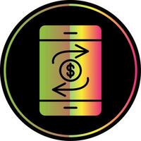 Mobile Transaction Glyph Due Color Icon Design vector