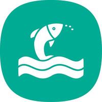 Fish Glyph Curve Icon Design vector