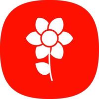 Flower Glyph Curve Icon Design vector