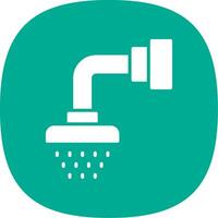 Shower Head Glyph Curve Icon Design vector