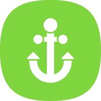 Anchor Glyph Curve Icon Design vector