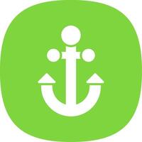 Anchor Glyph Curve Icon Design vector