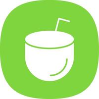 Coconut Drink Glyph Curve Icon Design vector