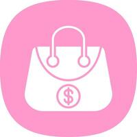 Shopping Bag Glyph Curve Icon Design vector