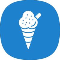 helado glifo curva icono diseño vector