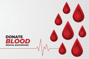 blood donation concept background with heartbeat line vector