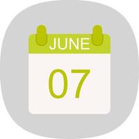 June Flat Curve Icon Design vector