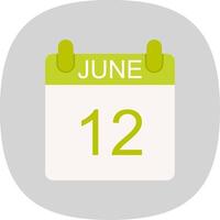 June Flat Curve Icon Design vector