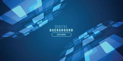 digital blue technology background with perspective design vector