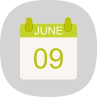 June Flat Curve Icon Design vector