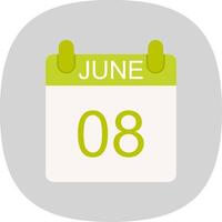 June Flat Curve Icon Design vector