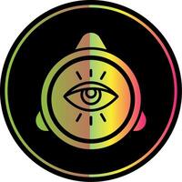 Eye Of Providence Glyph Due Color Icon Design vector