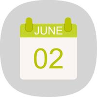 June Flat Curve Icon Design vector