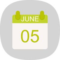 June Flat Curve Icon Design vector