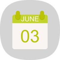 June Flat Curve Icon Design vector