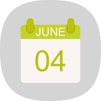 June Flat Curve Icon Design vector