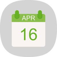 April Flat Curve Icon Design vector