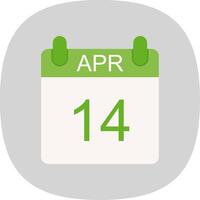 April Flat Curve Icon Design vector