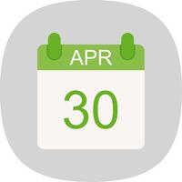 April Flat Curve Icon Design vector