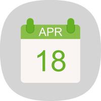 April Flat Curve Icon Design vector