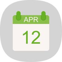 April Flat Curve Icon Design vector