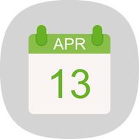 April Flat Curve Icon Design vector