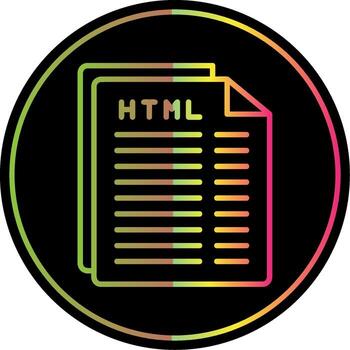 Html File Line Gradient Due Color Icon Design vector
