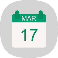 March Flat Curve Icon Design vector