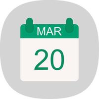 March Flat Curve Icon Design vector