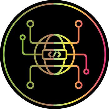 globo cuadrícula línea degradado debido color icono diseño vector