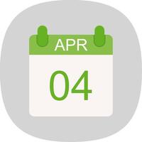 April Flat Curve Icon Design vector