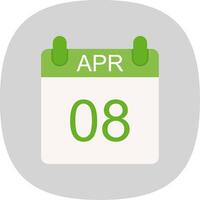 April Flat Curve Icon Design vector