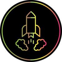 Rocket Launch Line Gradient Due Color Icon Design vector