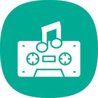 Cassette Glyph Curve Icon Design vector