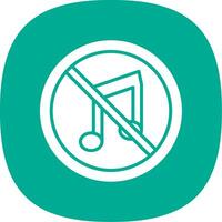 No Music Glyph Curve Icon Design vector