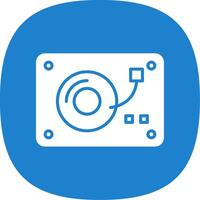 Turntable Glyph Curve Icon Design vector